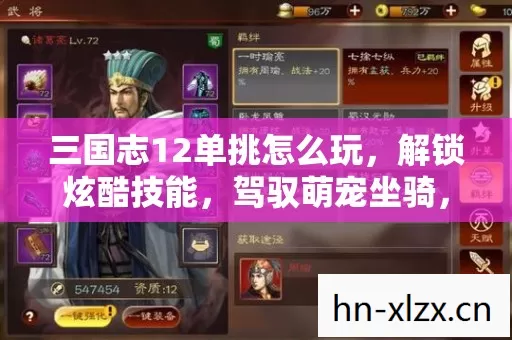 三国志12单挑怎么玩,解锁炫酷技能,驾驭萌宠坐骑,体验别样单挑乐趣 三国志12单挑怎么玩,解锁炫酷技能,驾驭萌宠坐骑,体验别样单挑乐趣