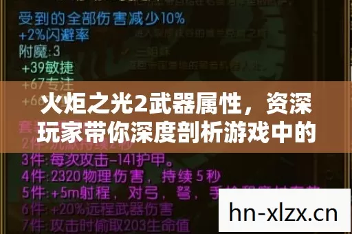 火炬之光2武器属性,资深玩家带你深度剖析游戏中的武器奥秘 火炬之光2武器属性,资深玩家带你深度剖析游戏中的武器奥秘