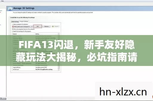 FIFA13闪退,新手友好隐藏玩法大揭秘,必坑指南请查收! FIFA13闪退,新手友好隐藏玩法大揭秘,必坑指南请查收!