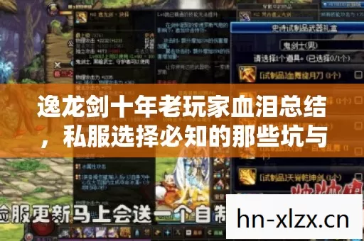逸龙剑十年老玩家血泪总结,私服选择必知的那些坑与技巧 逸龙剑十年老玩家血泪总结,私服选择必知的那些坑与技巧
