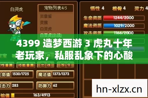 4399 造梦西游 3 虎丸十年老玩家,私服乱象下的心酸与破局之路 4399 造梦西游 3 虎丸十年老玩家,私服乱象下的心酸与破局之路